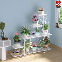 JS리빙 철제 화분진열대 베란다 화분정리대 63*23*85 화이트 데니스 인테리어 화분대 선반 [MD_EKW*1772fdls], *데니스 화분대