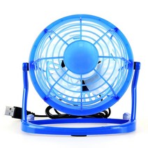 선풍기 팬 강한 바람 USB 사일런트 데스크 쿨러 노트북 데스크탑 PC 오피스 여름 냉각 4 블레이드 회전식 미니 색상:블랙 화이트 레드 그린 블루 핑크, 02 Blue