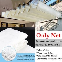 테라스어닝 어닝천막 스카이어닝 흰색 텔레스코픽 웨이브 태양 그늘 그물 안뜰 파빌리온 항해 방 캐노피 음, 01 White Wave Net_18 1x8m