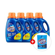 유한젠 산소계표백제 액체형, 1.4L, 4개