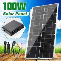 태양광충전기 태양광패널 전지 보조배터리 태양전지 패널 100W 듀얼 USB 12-24V 10/20/30/40/50A 레귤레이, 01 with 40A Controller_01 100W