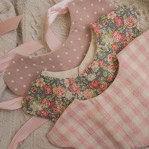 우이동금손 턱받이 베이비 핑크 세트