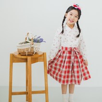 이향 여아 홍화 철릭 생활한복 원피스 허리치마 세트 아동 두돌 아기