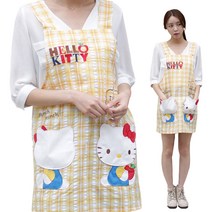 에버율 헬로키티 예쁜 원피스 앞치마 어린이집 유치원 교사, 옐로우