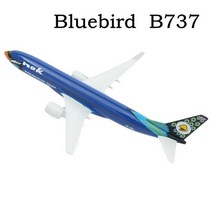 비행기모형 비행기프라모델 1:400 스케일 금속 비행기 복제 15cm 잘 일본 아시아 항공사 모델 보잉 에어버스 다이캐스트 항공기 미니어처 소년 소녀용, 81.Bluebird B737