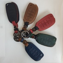 아이오닉 리모컨 폴딩키 스마트키 천연 소가죽 가죽 케이스, 블랙