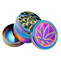 곡물분쇄기 가정용 레인보우 밀스 메탈 크러셔 4 부품 메쉬 스크린 꽃가루 포수 40mm 허브 그라인더 허브 스파이스 미니, 03 3 layer Leaf Rainbow, 3 layer Leaf Rainbow