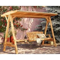 라탄그네 인테리어 흔들의자 쿠션 대형 그네 요람, 메이플 원목 (지붕 포함)