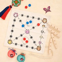 미리사몰B 전통 윷놀이 세트 패브릭 말판 파우치 동물 천 도안 게임 민속 체험 놀이 민화샵 나무 DIY 키트 도안 색칠 꾸미기 그림 도안 미술 색칠 놀이