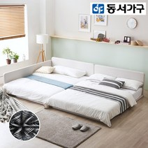 동서가구 민디 가드형 패밀리침대 Q+Q (양면매트), 진그레이