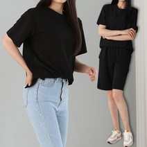 시원한 엠보 지지미 원단 오버핏 반팔 라운드 티셔츠 원마일웨어