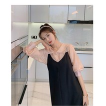 바스락 원피스 바스락롱원피스 여름원피스 여셩원피스 2021 s/s 인형 넥 나시 머메이드 투피스