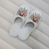 순면 꽃자수실내화