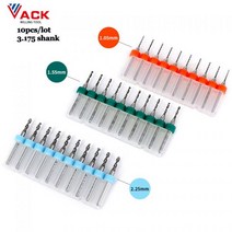 10 개 3.175 생크 카바이드 PCB 드릴 비트 프린트 회로 보드 미니 CNC 드릴링 세트 마이크로 조각 엔드 밀 1mm 2mm, 0.3 TO 1.2mm