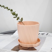 모두다팜 파스텔 플라스틱화분 인테리어화분 받침 포함 분갈이 화분 원형화분 4 color, 블루