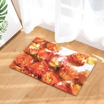 야자수매트 등산로매트 코코넛매트 아름다운 식물 꽃 문 매트 잎 핑크 로즈 베고니아 복숭아 카펫 요가 청, 03 3_02 40 센치메터 x 60 센치메터