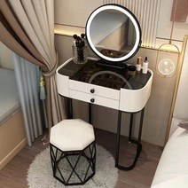 화장대 침실 현대적인 심플하고 가벼운 고급 소형 아파트 핑크 북유럽 슬레이트 무료 설치, 38 유리 탁상용 60cm + 스마트 거울 + 새 둥지