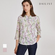 올리비아로렌 데일리스트 저지프린트 러플장식 블라우스_MDBALXS2111