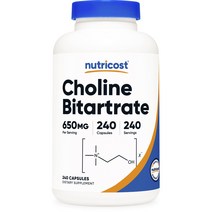 뉴트리코스트 타타르산수소콜린 650mg 캡슐, 240개입, 1개