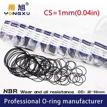오링 o-ring 20 개/몫 블랙 NBR 씰링 O-링 CS1mm OD22/23/24/25/26/27/28/30/35/40/50*1mm O 링 씰 고무 가스켓 오일 와셔, OD27xID25xCS1mm, 1mm