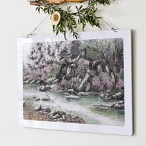 바보사랑 행잉액자 한폭의산수화(사각가로대형).꾸밈, 타입4