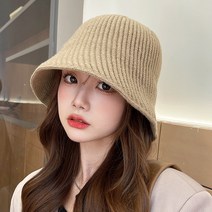 패션 니트 버킷 모자 여성을 위한 어부 버전 올 매치 캐주얼 귀 보호 캡 가을 및 겨울