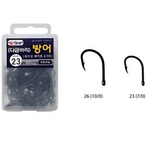 대용량 방어 다금바리 블랙니켈 바늘 대물 낚시바늘 링타입 23호 26호, 26호(30개입)
