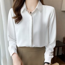 여성 오피스 블라우스 브라우스 스몰 빅사이즈 봄 새 흰색 셔츠 전문 드레스 작업복 인터뷰 쉬폰 탑 기질 OL