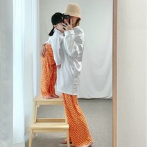 빅사이즈가능 편한플리츠팬츠 휴가룩 엄마랑아기랑커플바지