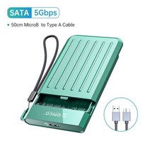 ORICO-6Gbps HDD 케이스 2.5 인치 sata-usb 3.1 하드 드라이브 인클로저 7mm-9.5mm SATA III II I SSD 박스 호환, 5Gbps-Green
