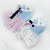 강아지한복 뽀송애견명절한복 올인원 원피스