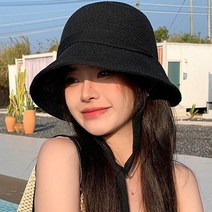 데일리비 리본 쓰루 보냇햇 버킷햇 여자 여름 모자 벙거지 휴가 비치모자