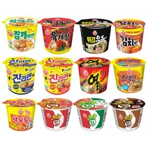 오뚜기 컵라면 세트 12가지맛 + 사은품증정(참깨라면 튀김우동 진라면 육개장 새우탕 열라면 김치면 스파게티 짜장볶이 라면볶이 스낵면), 12개