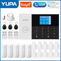 무선 모션 센서 감지기 와이파이 GSM 홈 보안 경보 투야 스마트 도난 알렉사 및 구글 다채로운 LCD 인치, 없음, 20.J - 영국 플러그