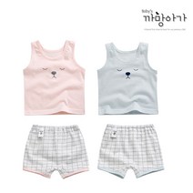 까망아가 영유아용 국내생산 여름용 잠탱이 자가드 나시내의