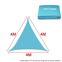 쉘터 원터치 6인용 돔 텐트 벙커 캠핑 카 4인용 하늘색 모든 크기 방수 태양 그늘 돛 광장 직사각형 삼각형 정원 테라스 캐노피 풀 그늘 캠프 하이킹 마당 천막, 4x4x4m