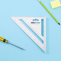썸띵 알루미늄 목공 삼각 각도자 삼각자 양면 측정 가능, 1개, 실버