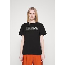 칼 라거펠트 KL X MET 로고 - 프린트 티셔츠 - 블랙