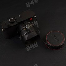 렌즈캡 수동 정품 가죽 렌즈 캡 렌즈 방수 보호 카메라 렌즈 커버 leica q typ116 leica qp q2 카메라 액세서리, 레드 라인