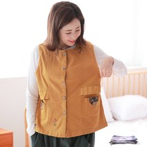 엄마옷 백합사 레이스 꽃패치 면마조끼[DDM] 꽃자수 할머니옷 마실조끼 미시옷 간절기조끼