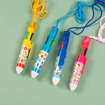 4색 목걸이 볼펜 _50개 어린이 아이 단체 선물 캐릭터 귀여운 볼펜, 분홍