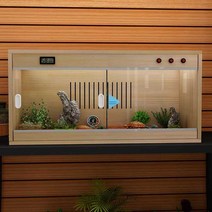 도마뱀사육장 파충류 은신처 거북이 양서류 바바리움, 80x40x42cm (스트립 통풍구)