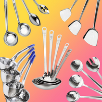 키친플러스 업소용 주방 대형 국자 까오기 뒤집개 건지개 스텐 급식실 식당 샥구 멀티볼, 09.코스모스 스텐국자, 대