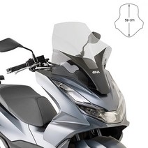 혼다 PCX125 21년부터 59cm 미들 투명 윈드스크린 GIVI 기비, 1개
