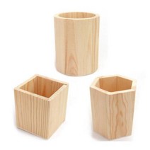 나무 연필꽂이 펜꽂이 데스크소품 사무실책상정리 볼펜 통 다용도 필기구 용품 0-0931ea, 사각