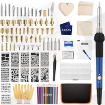 버닝 우드버닝 납댐 burning 툴 펜 나무 굽기 DIY 도구 온도 조절기 납땜 인두 200-450도 DIY 나무 조각 호박 가죽 엠보싱 뜨거운 조롱박 도구, 60W, 113PCS, 우리를