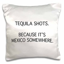 3D Rose Tequila Shots Because ITS Mexico Somewhere Pillow Case 16” x 16”, 1