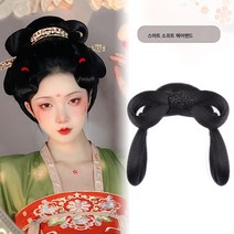 사극한복 가발 일체형 당풍 헤어백 고풍쟁반 헤어스타일 명제 상투 초보 데일리매트, 스마트 소프트 헤어밴드, 하나, 1개