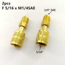 2Pcs 에어컨 어댑터 남성 5/16 SAE 여성 1/4 R410 R32 냉매 수리 불화물 HVAC 도구, 02 B