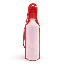 애완견 물병 250ml/500ml 플라스틱 휴대용 애완 동물 야외 여행 접이식 식수 공급기 그릇, [02] 250ml, [01] red